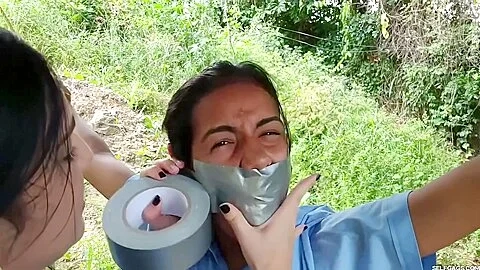 Rope Tied Duct Tape Wrap Gagged By Bully