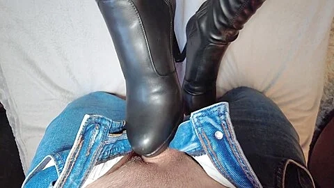 Overknee Boots Trample His Dick Mistress In Overknee High Heels (bootjob Footjob Shoejob) - Teaser Video